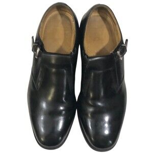 Johnston & Murphy Black Monk Strap Dress Shoes Mens 9.5 Leather